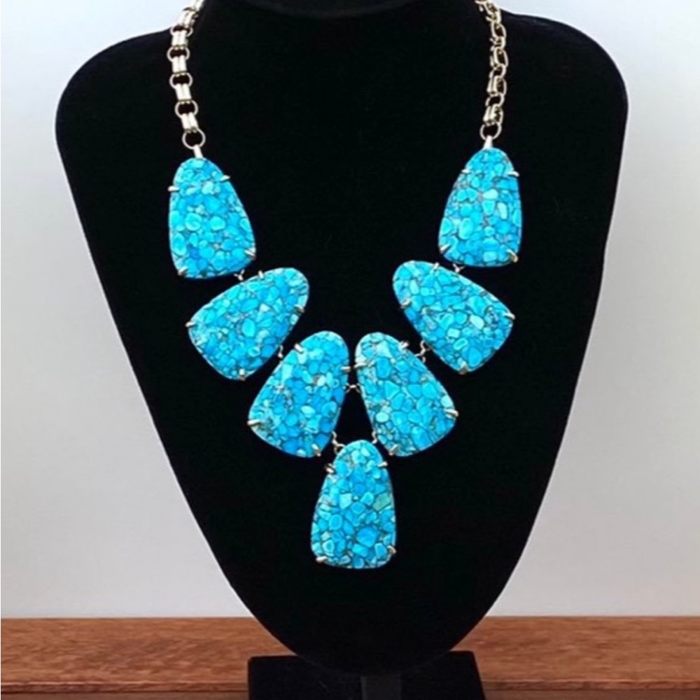 NWT Kendra Scott Harlow Necklace in Bronze Veined Turquoise